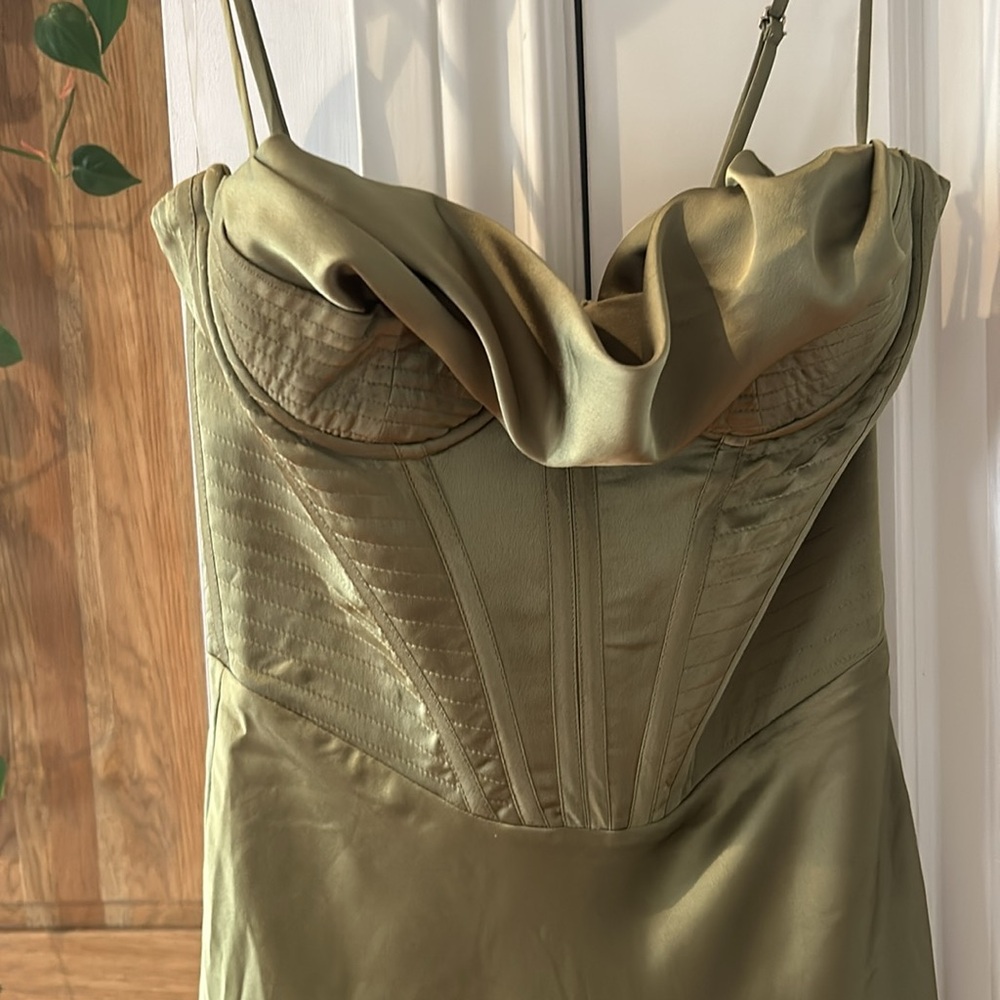 House of CB Olive Green Corset Midi Dress - Picture 7 of 16